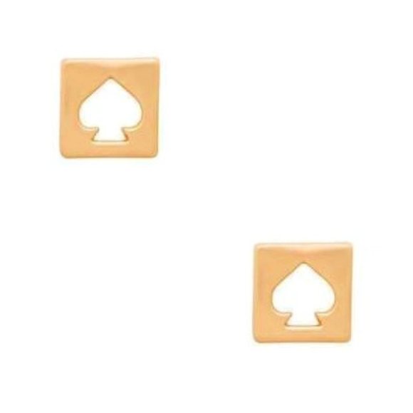 NEW Kate Spade New York Gold Hole Punch Logo Earrings Studs - Picture 1 of 3